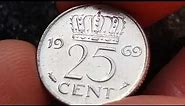 25 CENT 1969 NEDERLAND/NETHERLANDS(Value,Worth On Description )