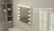 FENCHILIN Vanity Mirror with Lights, Hollywood Lighted Makeup Mirror with 15 Dimmable LED Bulbs for Dressing Room & Bedroom, Slim Metal Frame Design, White