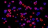 Neon Light Hearts Falling | Heart Background Video Loop | Animated Background | Wallpaper Heart