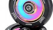 Limit Pro Scooter Wheels 110mm - Scooter Replacement Wheels for Stunt Trick Scooters Oil Slick Hollow Core with ABEC-9 Bearings Installed Pair