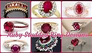 150+ Most Beautiful Ruby Studded Ring Designs || Engagement Ruby Rings || Ruby Rings💍