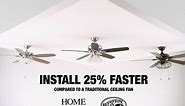 Hampton Bay Rothley II 52 in. Indoor LED Bronze Ceiling Fan with Light Kit, Downrod, Reversible Motor and Reversible Blades 52051