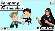 COMPANY vs PARTNERSHIP | Differences between Company & Partnership? |CSEET | CS Payal Popli