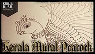 Learn Kerala Mural Painting Peacock Drawing Tutorial for Beginners || How to draw Mural Peacock