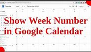 Show Week Number in Google Calendar