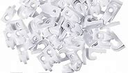 Wire Shelf Loop Clip Down Wall Clip Plastic Closet Shelves Clips Heavy Duty Shelf Bracket for Wire Shelving, Screws and Expansion Tube Not Included (White, 50 Pieces)
