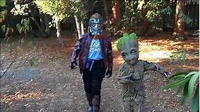 baby Groot and Star Lord