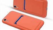 Naiadiy Silicone Card Case Compatible with iPhone Xr 6.1 Inch - Orange