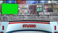 Green Screen Virtual Studio News Desk | No Copyright Stock Video