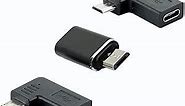 USB-C Type-C Female to Micro USB 2.0 5Pin Male Data Adapter 90 Degree Left & Right Angled Type,3 Pack