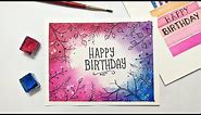 Easy watercolor BIRTHDAY CARD tutorial for beginners PART 5 | How to paint a colorful gradient