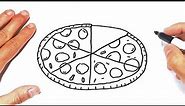 Cómo dibujar una Pizza Paso a Paso | Dibujo de Pizza