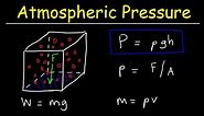 Atmospheric Pressure Problems - Physics & Fluid Statics