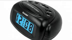 ⏰🔋#Battery & Setup-Sharp Digital Alarm Clock-Black-#Model SPC 500A