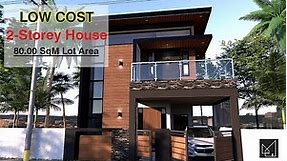 Low Cost Budget 3 Bedroom Two-Storey House Design | 80SQM Lot Area
