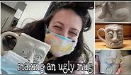 Making a Face Mug Tutorial_all the steps_including clay cylinder, handle, and sculpting the face