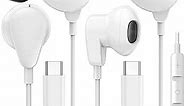 USB C Headphone for iPhone 15 Pro Max Samsung S24 Ultra A55 A54 A53 Galaxy S23 FE S22 S21 HiFi Stereo Type C Earphone with Microphone USBC Wired Earbuds for iPad 10 Google Pixel 6a 7a 8 OnePlus 2 Pack