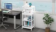 Fannova Printer Stand with Adjustable Shelf, 4 Tier Large Tall Printer Table with Wheels for Home Office Storage and Organization, Rolling Stand Cart for Computer Tower CPU Shredder, Black