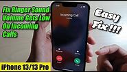 iPhone 13/13 Pro: How to Fix Ringer Sound Volume Gets Low On Incoming Calls - Easy Fix!!!