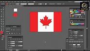 Canada flag - Adobe Illustrator tutorial. Quick and easy way how to draw from sketch.
