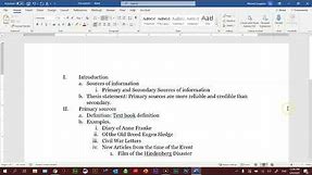 Creating an Outline for an Essay or Research Paper in MS Word