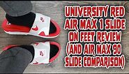 Nike Air Max 1 Slides On Feet Review. And Air Max 90 Slide Comparison (DH0295 103)