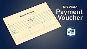How to Create Payment Voucher Template Format in Microsoft Word