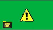 4K Warning Symbol with green screen