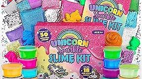 Original Stationery Unicorn Sparkle Slime Kit, 50-Piece Unicorn Slime Kit with 18pcs Pre-Made Slime, Awesome Gift Idea and Slime Kit for Girls 10-12