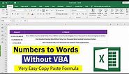 Excel Formula to Convert Numbers into Words | Change Numbers to Words in Excel