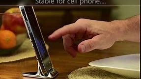 Cell Phone or Tablet Stand. 1/2 lb. of Stainless Steel. iPhone, ipad, Cellphone, Mobile Phone Holder for Desk.