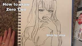 How to draw Zero Two from Darling in the Franxx step by step