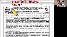 How to write TREC real estate contract to offer on a house in Texas - One to Four Family Resale