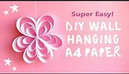 Must Try! - Super Easy A4 White Paper Wall Hanging Ideas | DIY Room Decor