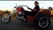 76 Year Old Man Rides 1969 Honda CB750 Custom Chopper Trike