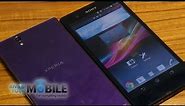 Sony Xperia Z purple and black comparison