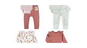 Little Star Organic Baby Girl 8 Pc Long Sleeve Bodysuit and Pants Mix & Match Gift Set, Size Newborn - 24 Months