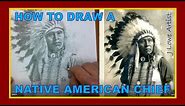 HOW TO DRAW A NATIVE AMERICAN CHIEF Step by Step