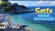 Kassiopi - charming town of Corfu, Greece. 4K Walk tour
