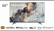Hisense A6 Series 65 Inch 4K UHD Smart Google TV