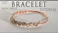 Moss Agate Bracelet | Simple Bangle | Easy Bracelet | Wire Wrap Tutorial | DIY Jewelry | How to make