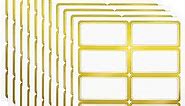 20 Sheets 200 Pieces Shipping Labels Matte White with Metallic Gold Border, 2 x 4 Inch Writable Printable Adhesive Sticker Blank Shipping Labels with Vertical Back Slit for Inkjet and Laser Printer