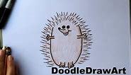 How To Draw a Hedgehog! Cute Cartoon Art Drawing Tutorial for beginners! Easy n