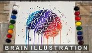 Watercolor Brain Illustration 🧠🎨 - Speed Painting [Abel Rosales]