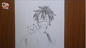How To Draw Cute Anime Boy With Cute Cat 😍