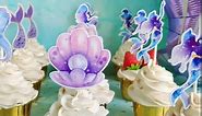 24pcs Mermaid Cupcake Toppers Mermaid Tail Cupcake Toppers for Mermaid Birthday decorations Under The Sea Party Favors Little Mermaid Baby Shower Supplies