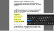 Change Keyboard Backlight Color in Windows