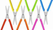 6Pack Mini Loop Scissors,5.5inch Colorful Kids Grip Scissor Set,Adaptive Cutting Self-Opening Scissor for Children,Support Special Needs,6 Colors