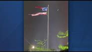 American flag torn in half during storms