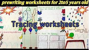 Tracing worksheets for 2 to 5years old।। prewriting worksheets for toddlers kindergarten।।